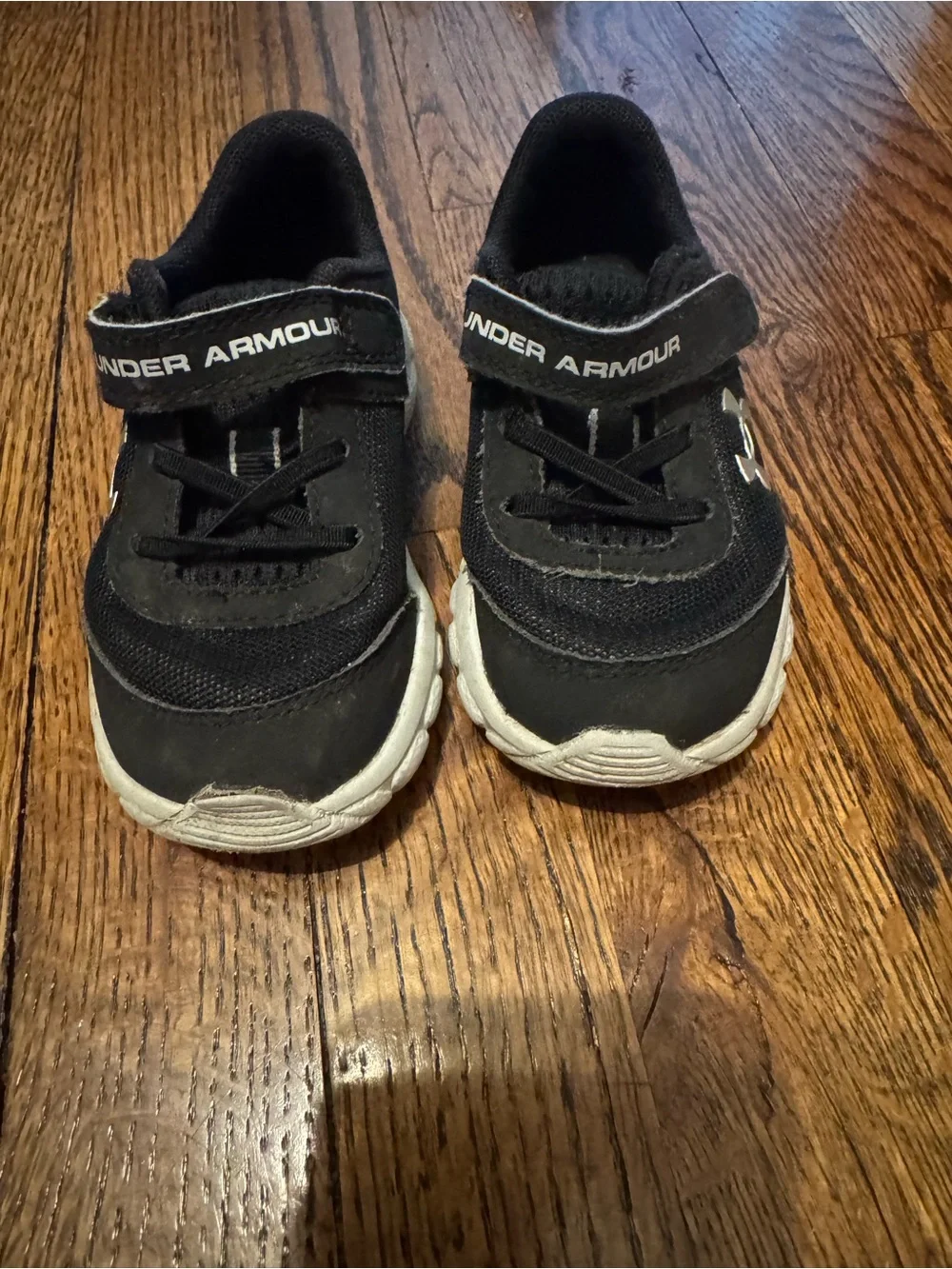 Under Armour Kids Black and White Hook-and-Loop Sneakers